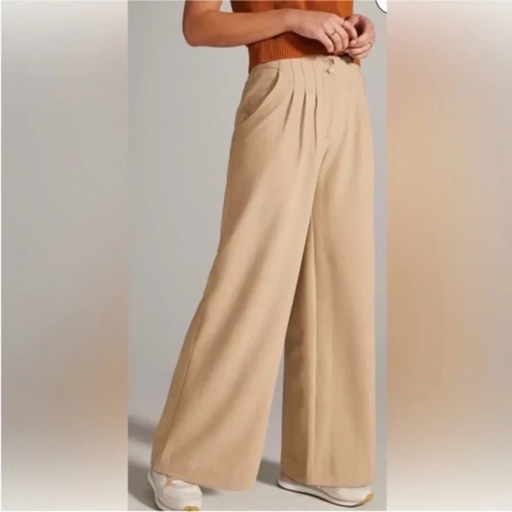 Maeve Anthropologie Pleated Wide-Leg Pants - Picture 2 of 7